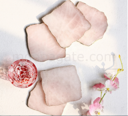 Rose Quartz Fancy Agate Coasters