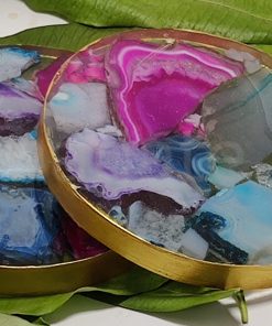 Colorful Round Orgonite Agate Coasters