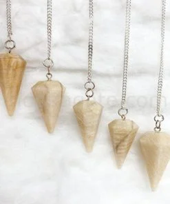 Cream Moonstone Gemstone Pendulum