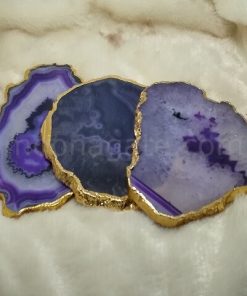 Purple Dyed Agate Slice Coasters