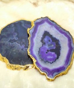 Purple Agate Coasters With natural Design