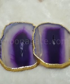 Natural Purple Agate Slice Coasters