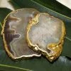 Yellow Agate Slice Coasters