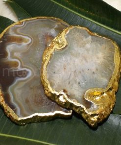 Yellow Agate Slice Coasters