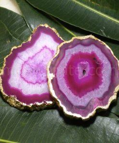 Gorgeous Pink Agate Slice Coasters