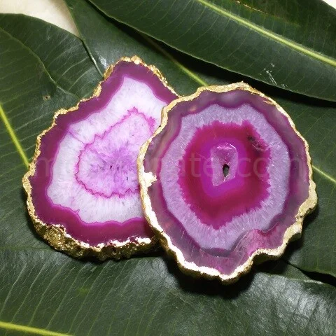 Gorgeous Pink Agate Slice Coasters