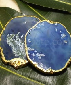 Blue Agate Slice Coasters For Sale