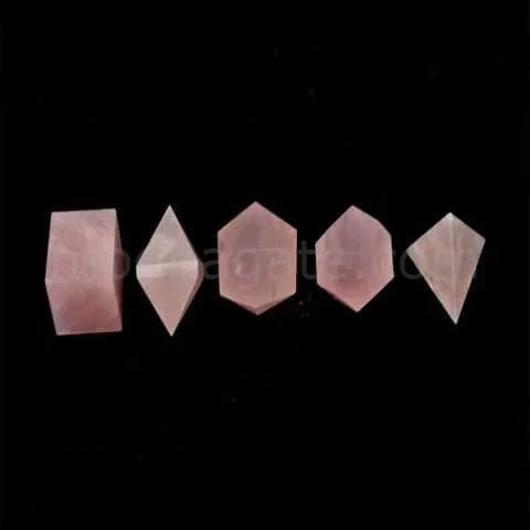 Wholesale Rose Quartz Geometry 5 Pieces Set ,Platonic Set