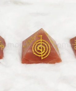 Wholesale Red Aventurine Reiki Engraved Gemstone Pyramid