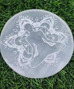 Wholesale Selenite Yoga Buddha Engraved Plate