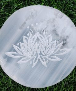 Wholesale Lotus Engraved Selenite Plate