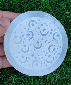 Wholesale Selenite Moons Stars Engraved Crystals Charging Plate