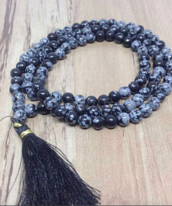 Wholesale Snowflake Obsidian Gemstone Beads Prayer Mala (108 Beads)