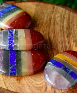 Wholesale Seven chakra Bonded Palm Stones