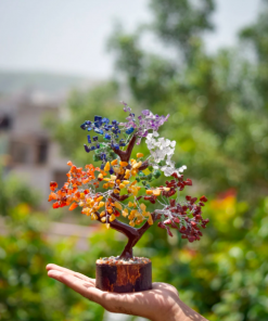 Small Seven Chakra Chips Mineral Tree For Decor