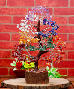 Large 7 Chakra Chips Gemstone Mineral Tree