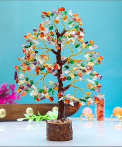 7 Chakra Multi crystal Gemstone Chips Tree For Table Decoration