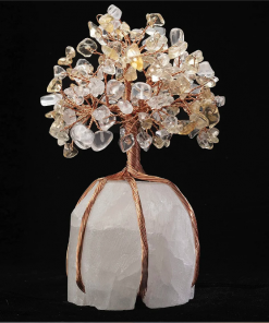 Natural Golden Quartz Crystal Chips Tree