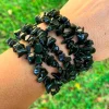 Wholesale Black Tourmaline Gemstone Chip Bracelets