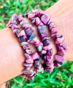 Wholesale Rhodonite Gemstone Chip Bracelets