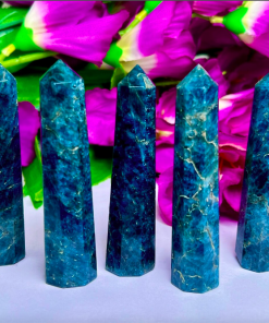 Wholesale Natural Blue Apatite Obelisk Points ( 8 Faceted )