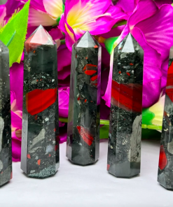 Wholesale Natural Crystal African Blood Stone Obelisk Points ( 8 Faceted )