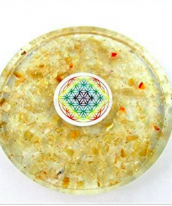 Wholesale Citrine Flower of Life Orgonite Coaster