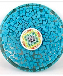 Wholesale Turquoise Flower of Life Orgonite Coaster