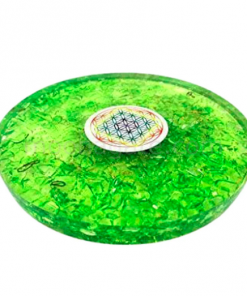 Wholesale Green Dyed Flower of Life Orgonite Coaster