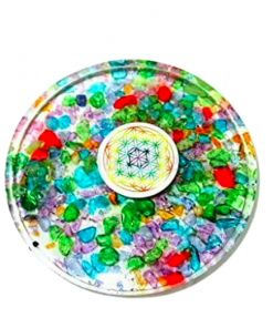 Wholesale Mix Crystal Flower of Life Orgonite Coaster