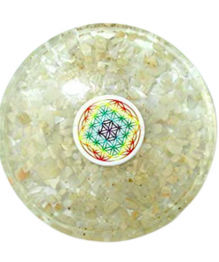 Wholesale Clear Quartz Flower of Life Orgonite Coaster