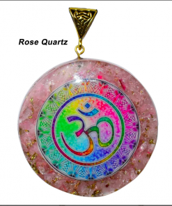 Rose Quartz OM Symbole Orgonite Pendent