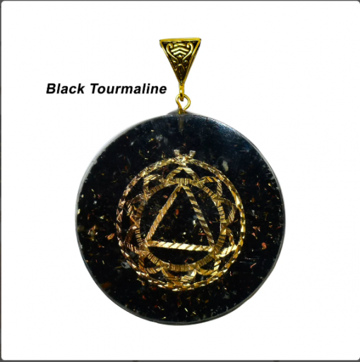 Black Agate & Jasper Chakra Symbole Orgone Pendent