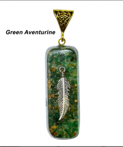 Green Aventurine Leaf Orgonite Pendant Necklace