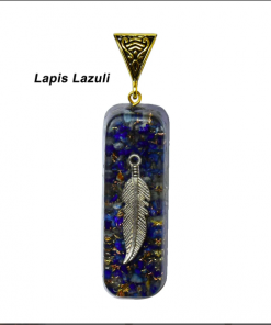 Lapis Lazuli Leaf Orgonite Pendant Necklace