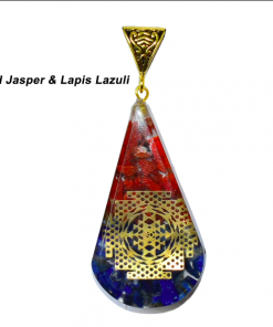 Red Jasper & Lapis Lazuli Vastu Tear Drop Orgonite Pendent