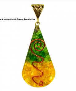 Citrine & Green Aventurine Tear Drop Orgonite Pendent