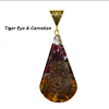 Tiger Eye & Carnelian Tear Drop Orgonite Pendent