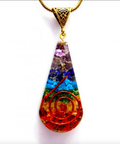 Copper Coil Seven Chakra Orgonite Energy Pendent Necklace