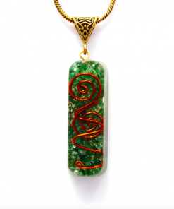 Copper Coil Green Aventurine Orgonite Energy Pendent Necklace