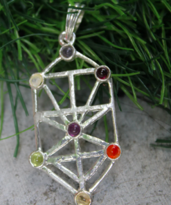 Long Hexagon Seven Chakra Metal Yoga Necklace