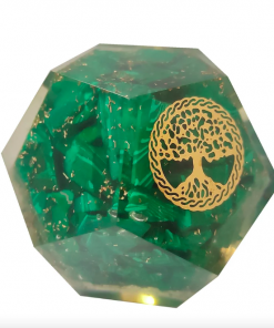 Malachite Tree of Life Orgonite Dodecahedron