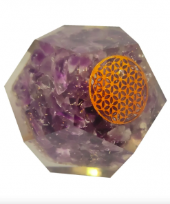 Amethyst Flower of Life Orgonite Dodecahedron