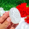 Wholesale Selenite Flower Engraved Palm Stone