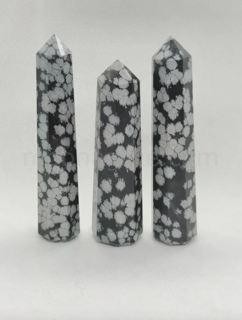 Wholesale Natural Snowflake Obsidian Obelisk Points