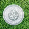 Wholesale Selenite Pentagram & Moons Engraved Plate