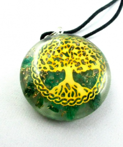 Green Jade Tree of Life Orgonite Energy Pendent