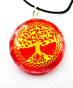 Red Carnelian Tree of Life Orgonite Energy Pendent