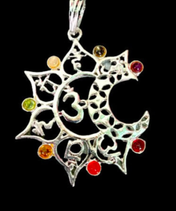 OM Sanskrit With Seven Chakra Stone Pendant