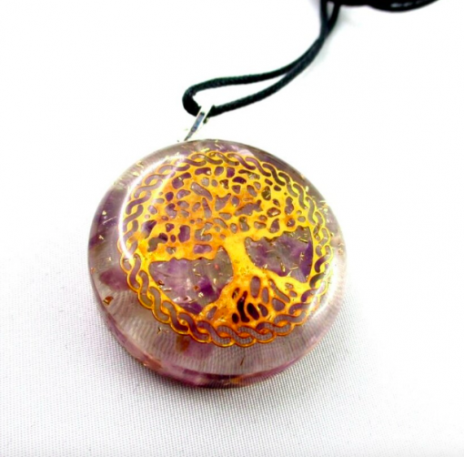 Amethyst Tree of Life Orgonite Energy Pendent Necklace